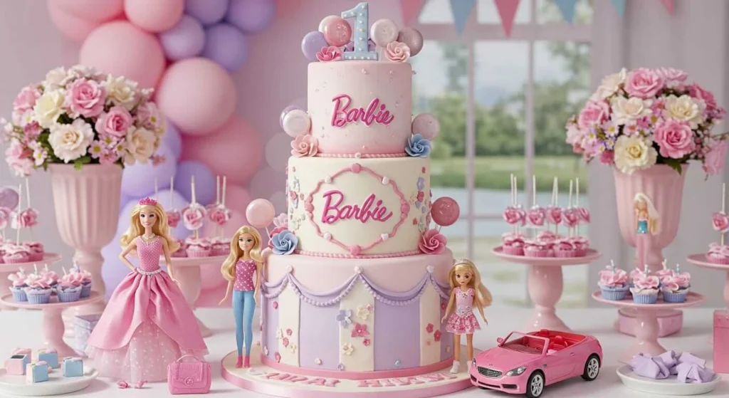 Barbie cake design for little girl birthday party