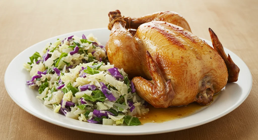 Healthy chicken with cabbage dish served in a bowl