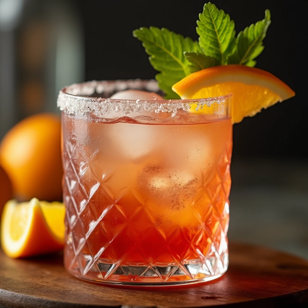 A classic Paloma cocktail made with tequila, fresh grapefruit juice, and lime, served in a salted-rim glass with a garnish of grapefruit and lime slices.