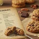 Homemade cowboy cookies recipe on a baking tray